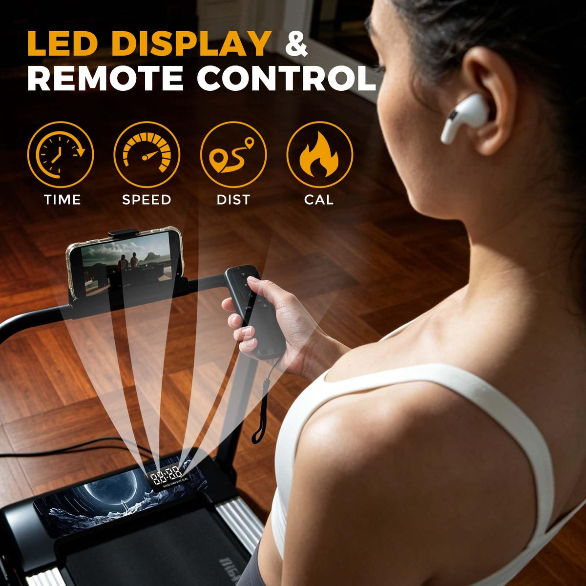 Incline Walking Treadmill Pad with Handle and Remote V36174
