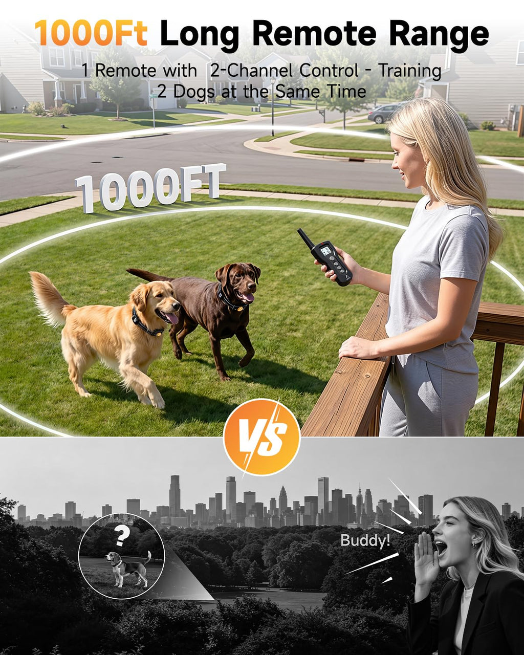 Rechargeable Dog Training Collar with Remote H8540