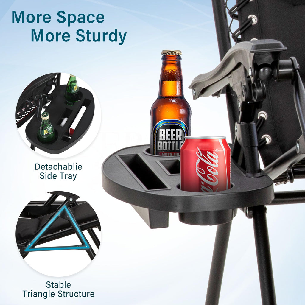 Zero Gravity Chair Set of 2 Folding Patio Lounge Recliner with Pillows Cup Holder G31921