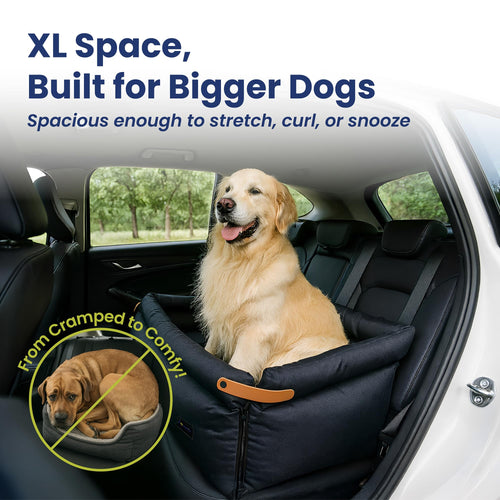 2-in-1 Pet Car Seat & Convertible Travel Dog Bed, XL, Black R767837