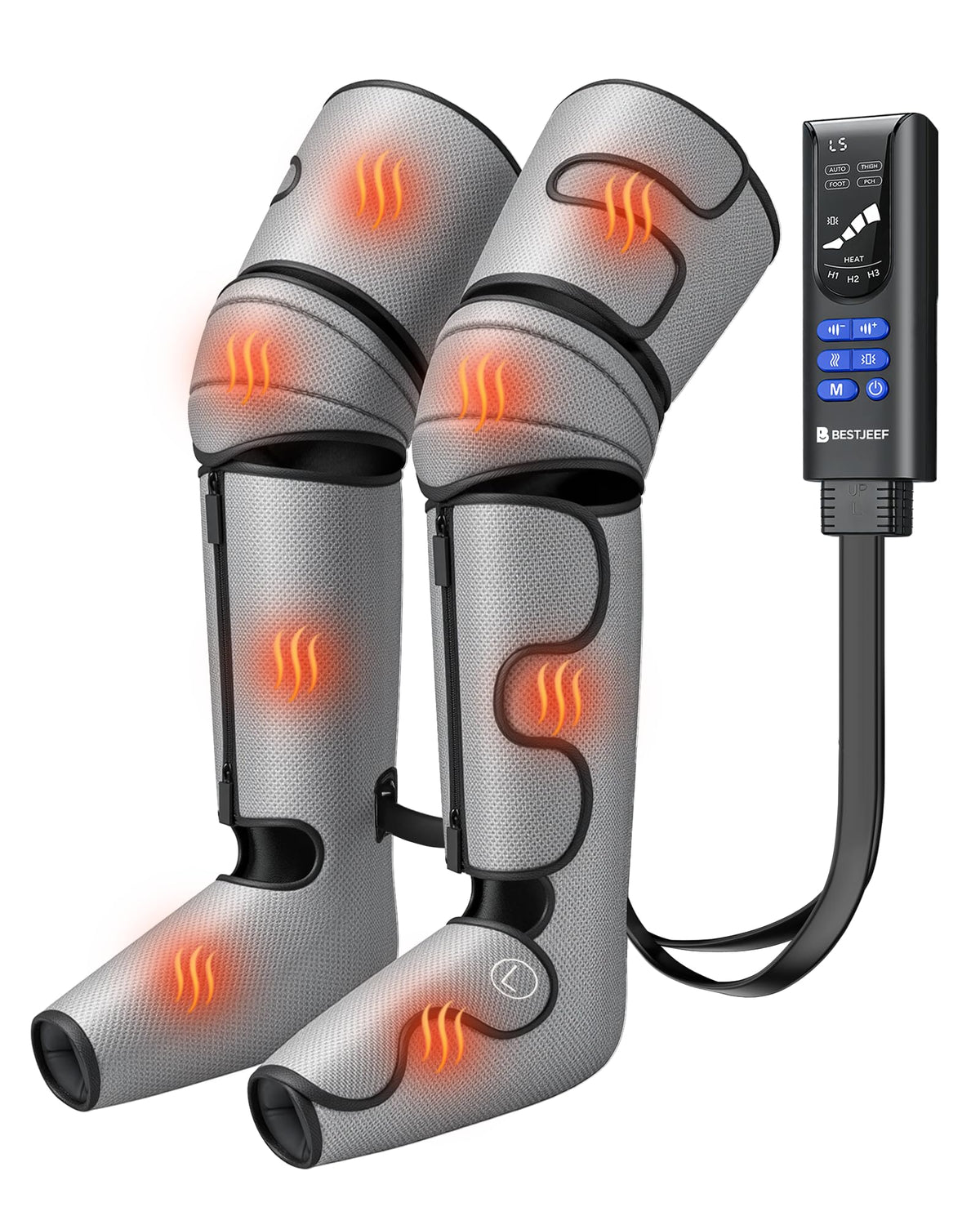 Air Compression Leg Massager with Heat, 9 Intensity, 4 Modes, 3 Heating A324