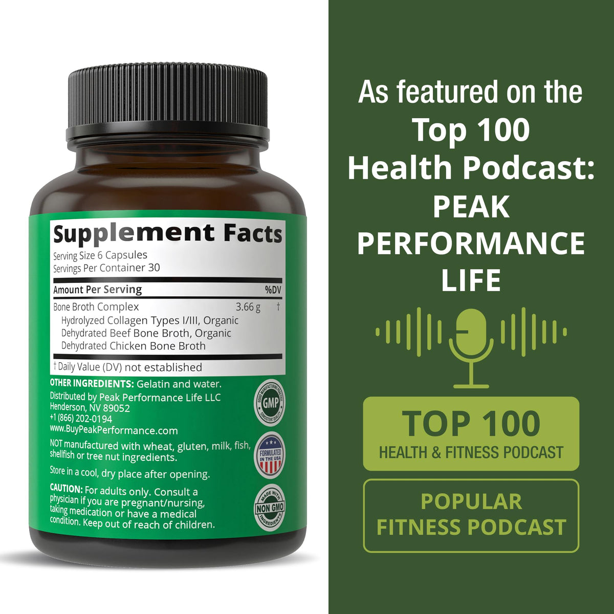 Bone Broth Collagen Capsules Supplement X6834