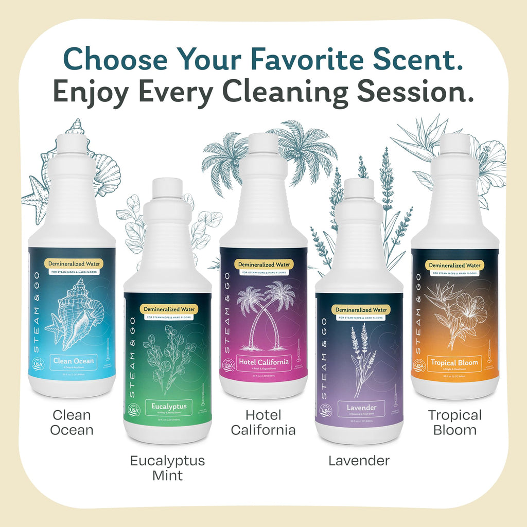 Demineralized Water for Steam Mop, Eucalyptus Mint, 32 oz Y882918