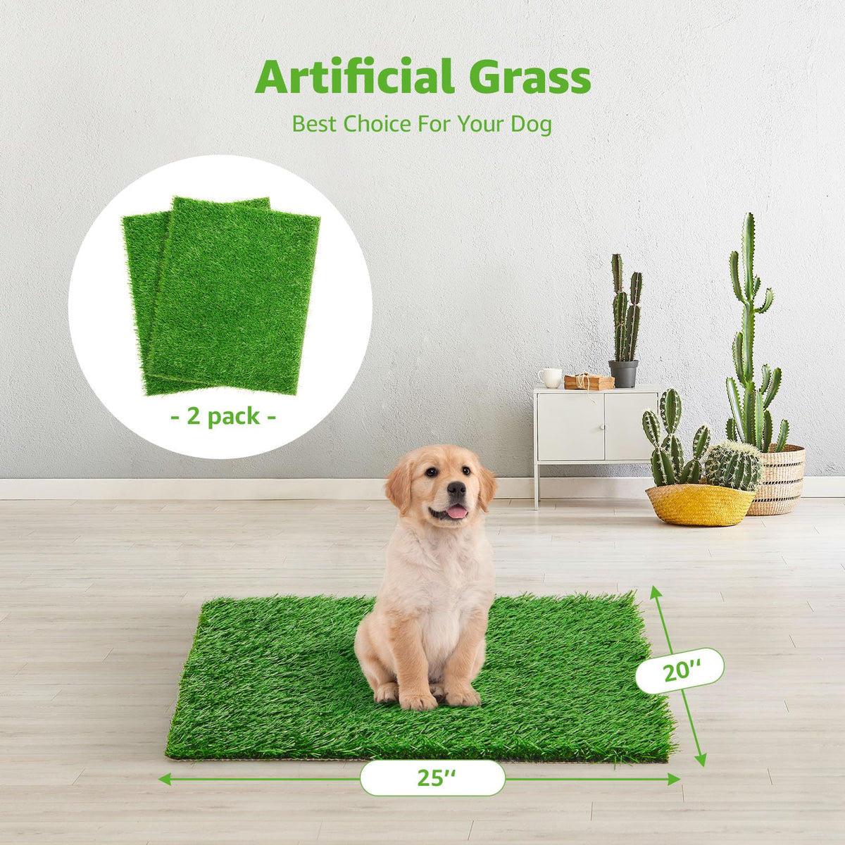 Artificial Grass Pee Pads 20"x 25" 2 Pack R53978