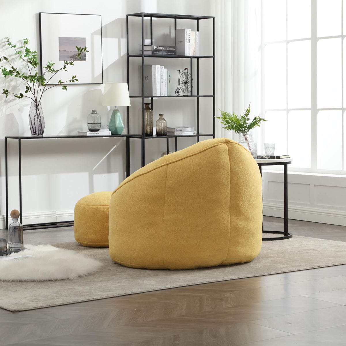 Microfiber Bean Bag Chair with Footrest C943983