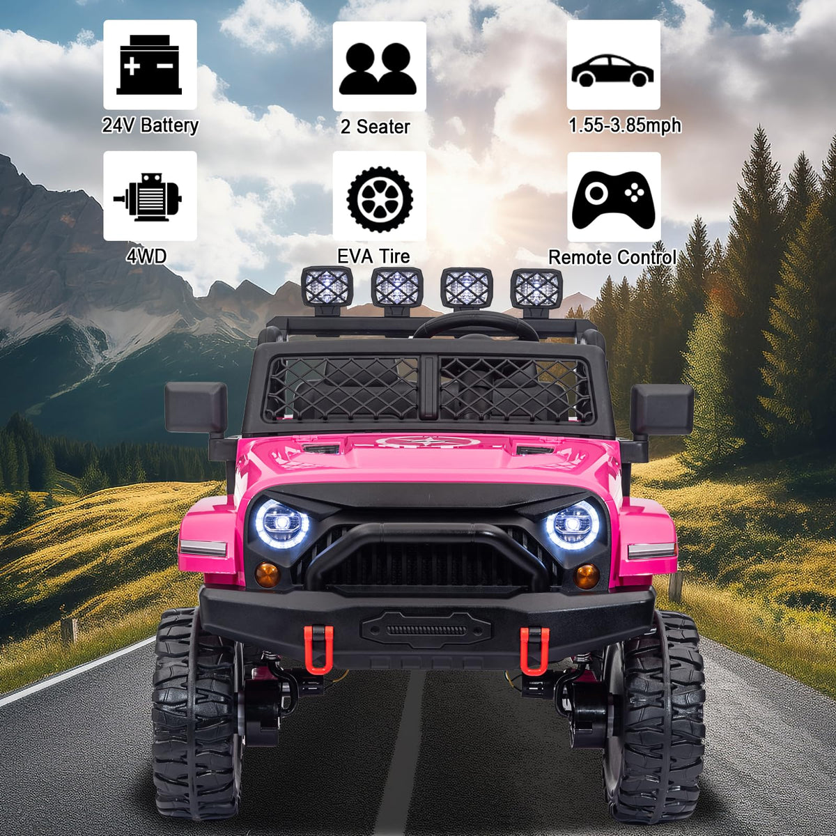 24V 2 Seater 4WD Ride On Truck N9311
