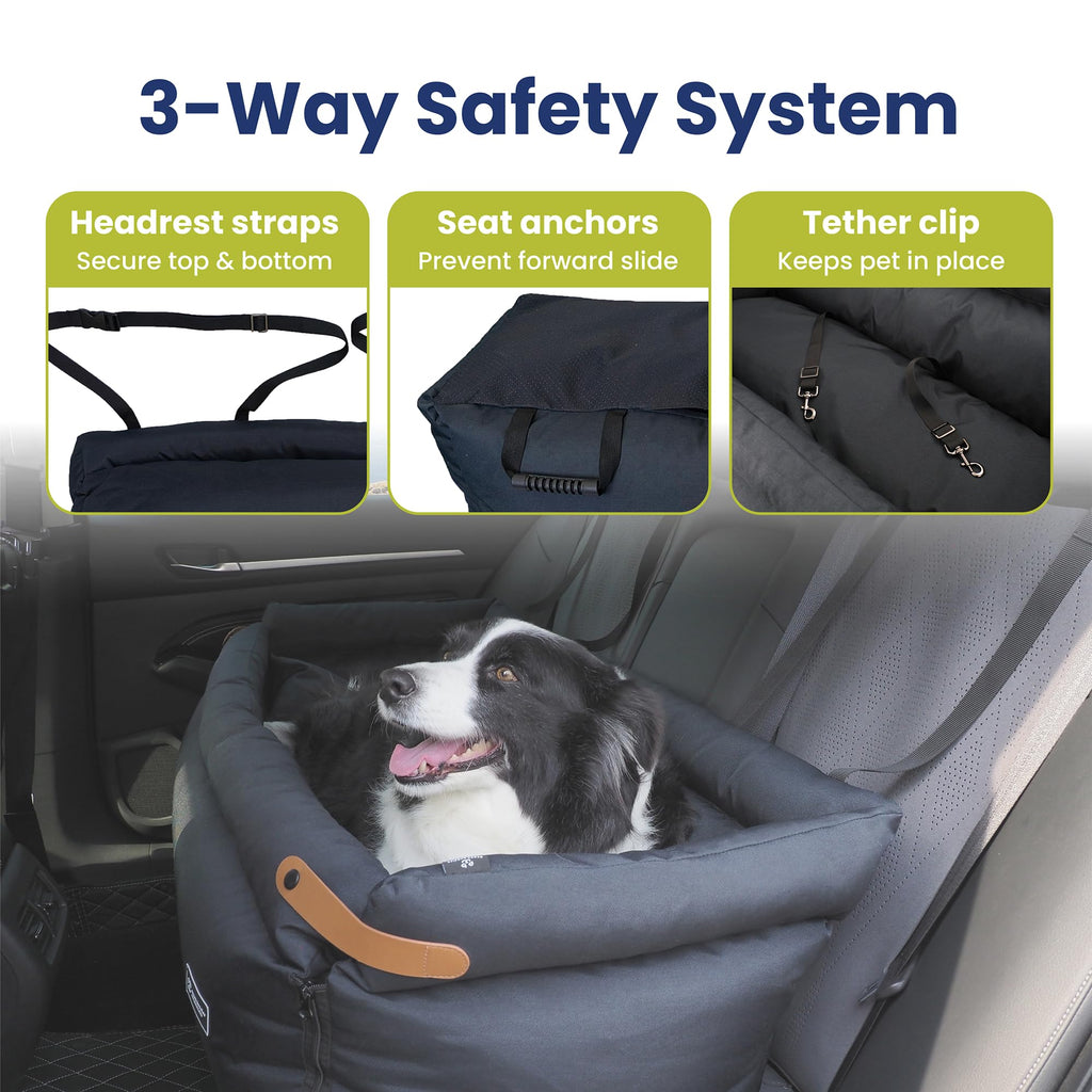 2-in-1 Pet Car Seat & Convertible Travel Dog Bed, XL, Black R767837