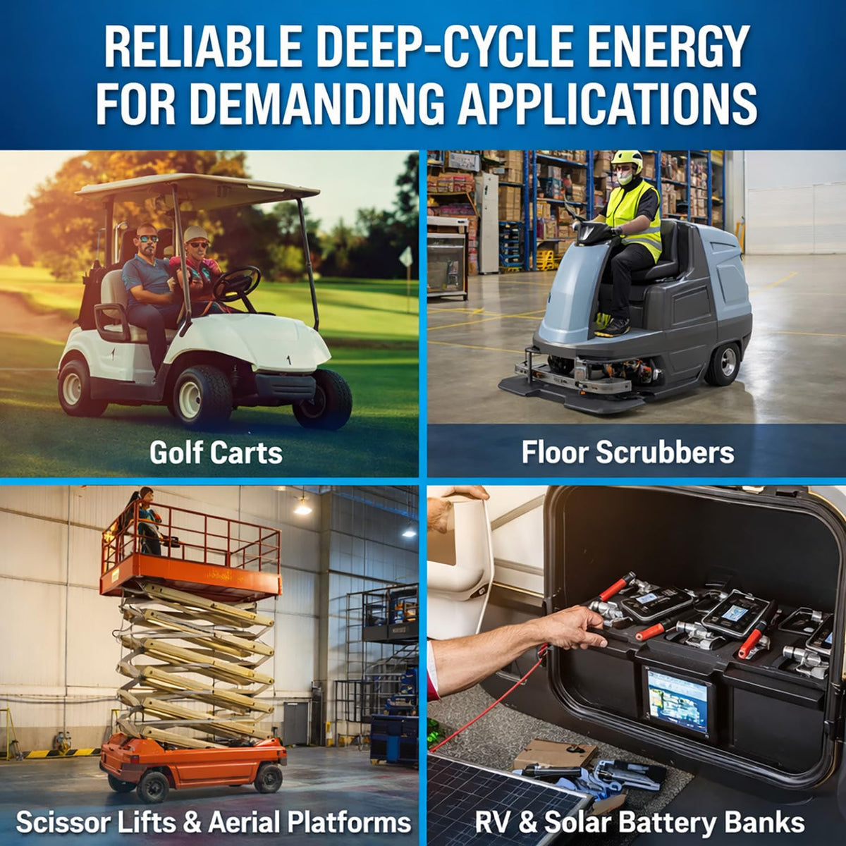 6V 210AH Deep Cycle AGM Battery 4 Pack H682802