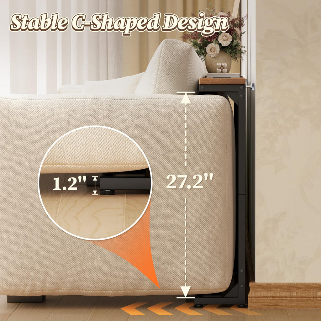 Extendable Behind Couch Table with Outlets D264