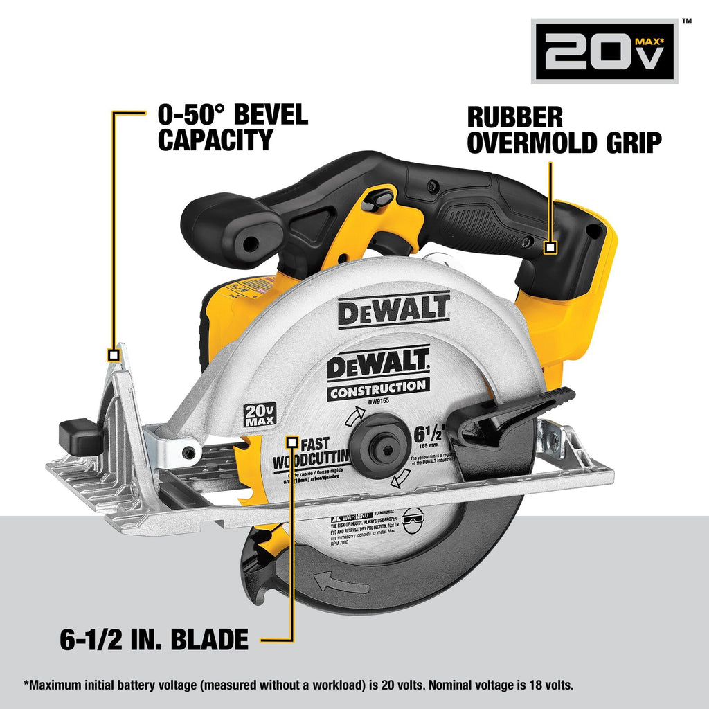 20V MAX 7-Tool Combo Kit with Cordless Drill, Impact Driver, Reciprocating Saw, Circular Saw, Oscillating Tool, Random Orbital Sander, Jigsaw, 5Ah Battery and Charger Y76628