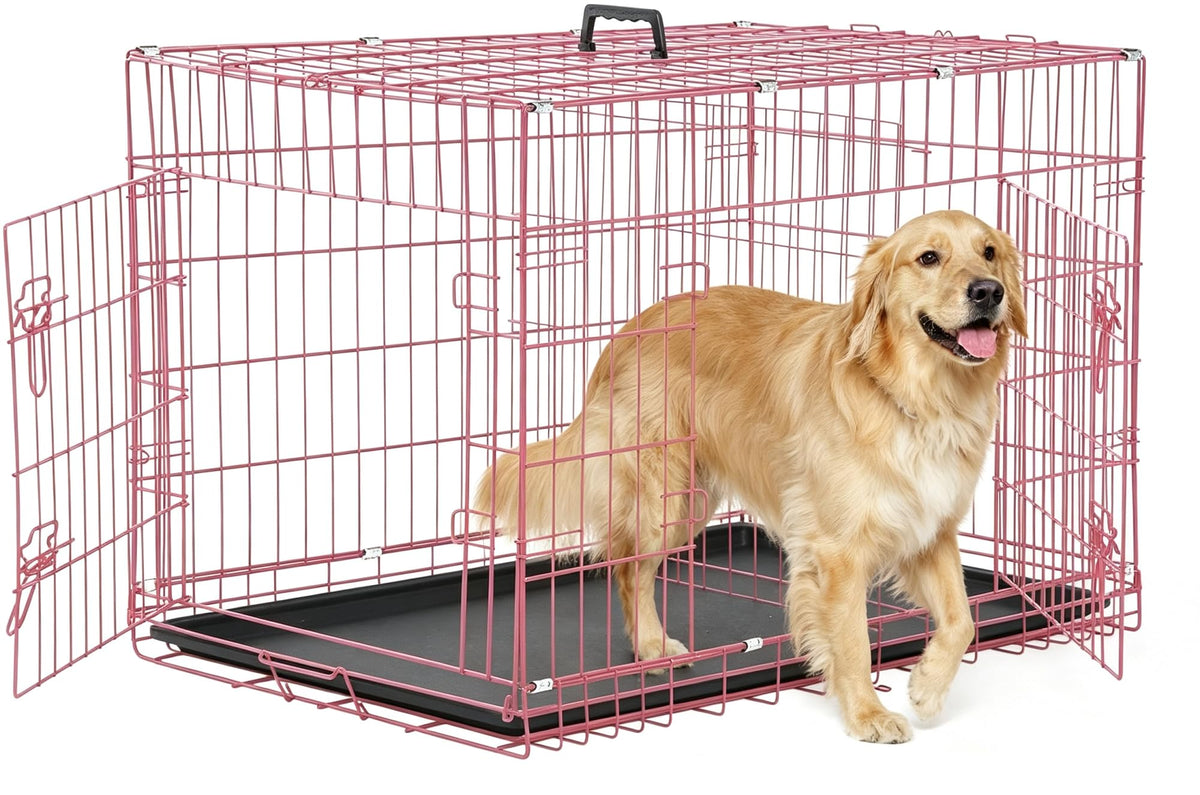 36 Inch Foldable Metal Dog Crate with Double Doors J606