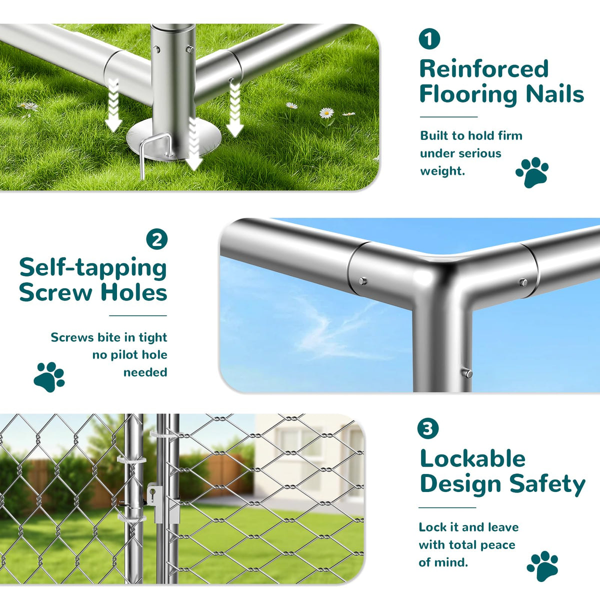 10x10 FT Outdoor Dog Kennel with Roof B8759