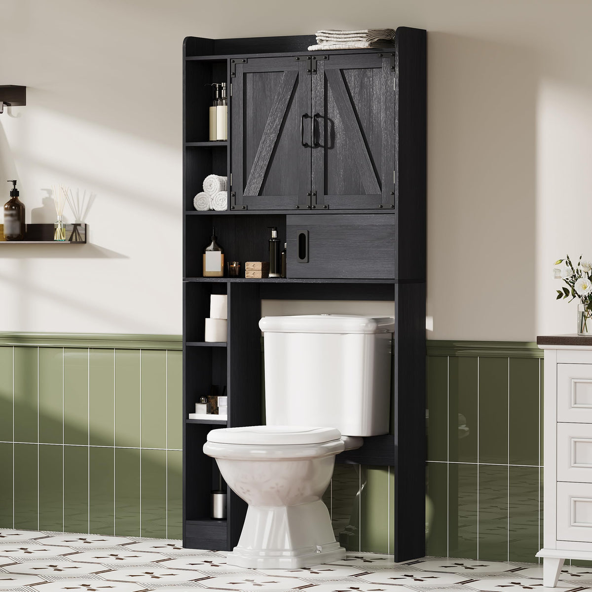 Over The Toilet Storage Cabinet with Sliding Door T3156