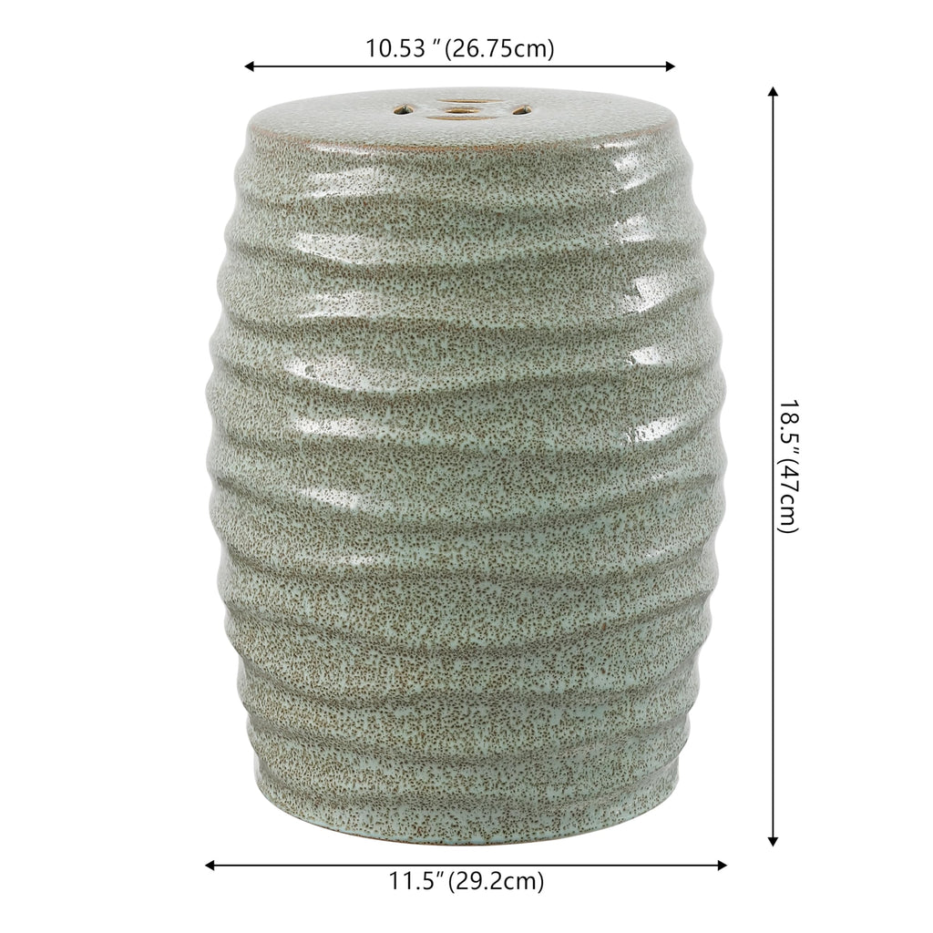 Blue Ceramic Garden Stool F566870