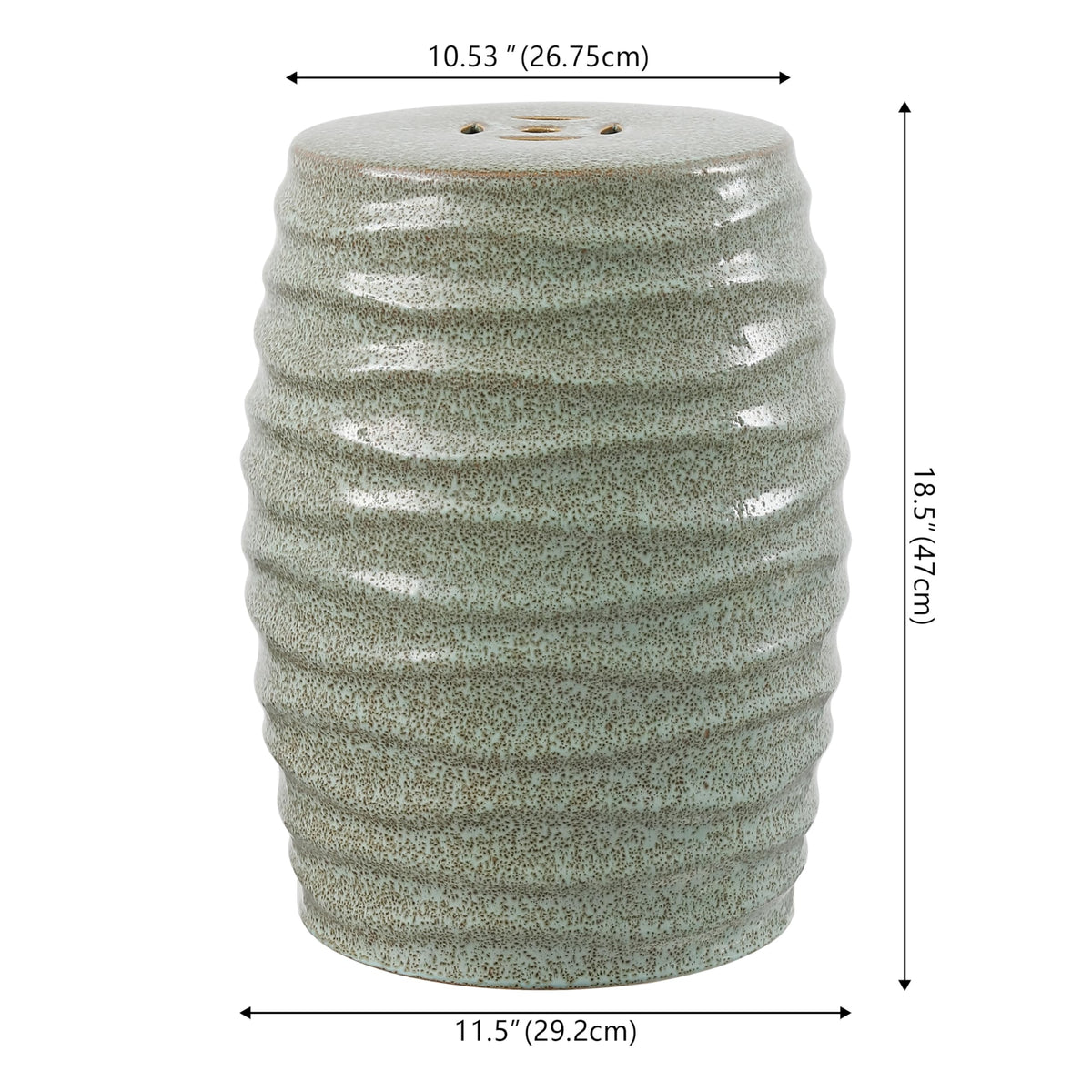 Blue Ceramic Garden Stool F566870