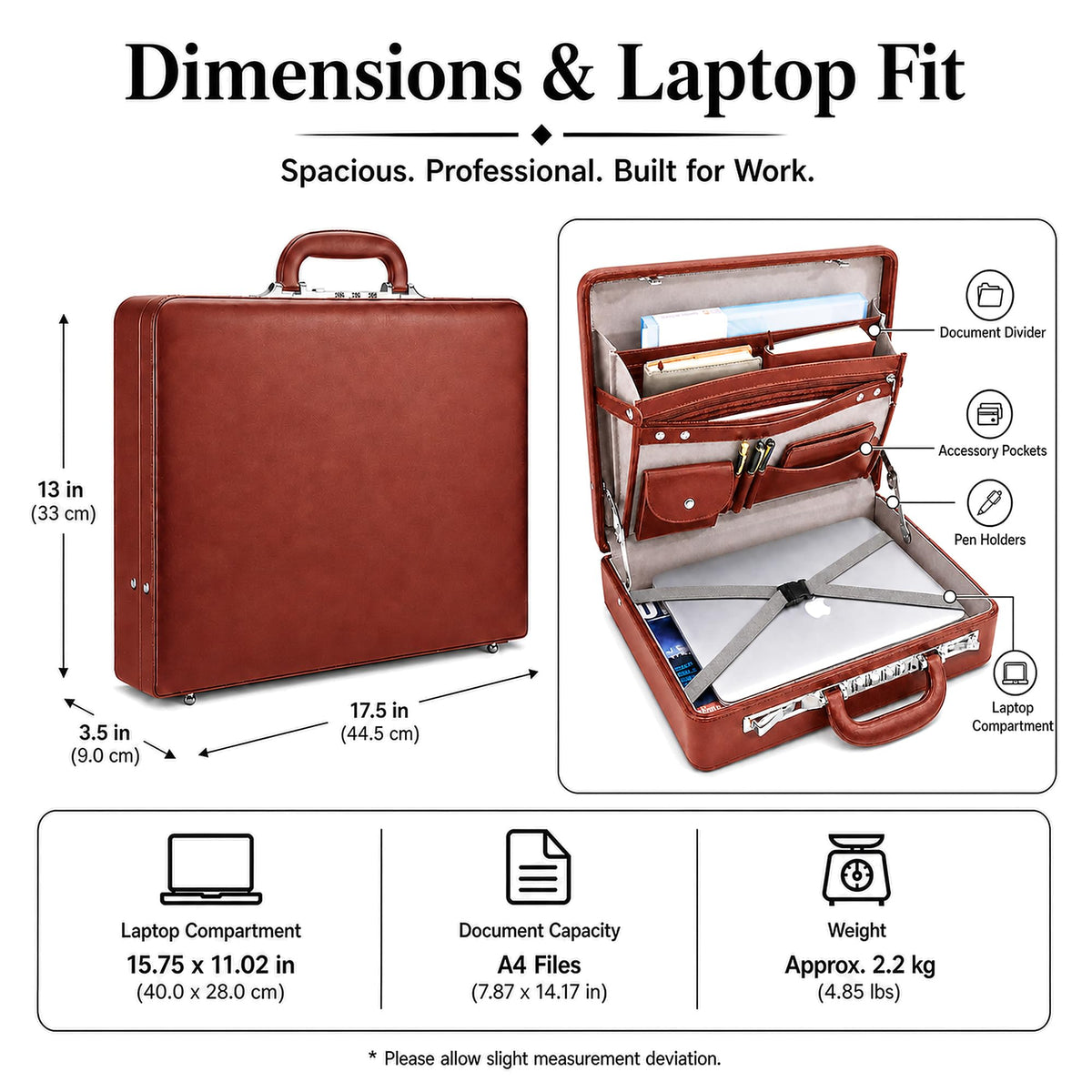 Leather Briefcase with Lock O4846