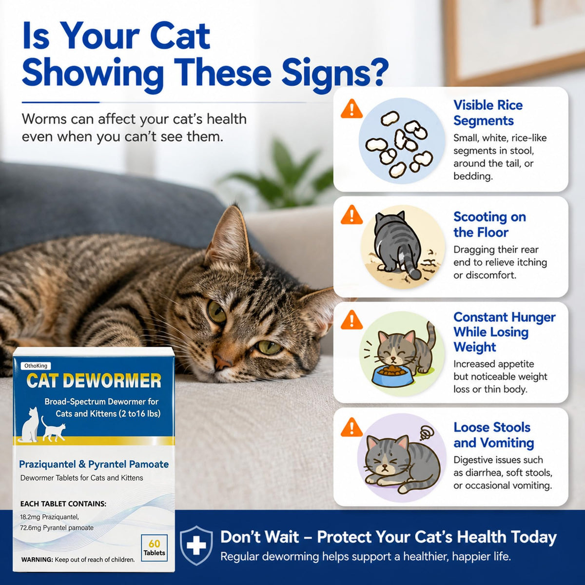Cat Dewormer Tablet for Cats and Kittens K261