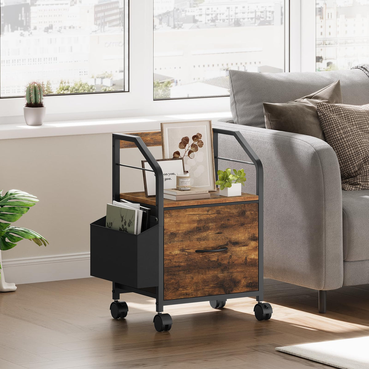 Small Rolling File Cabinet E611