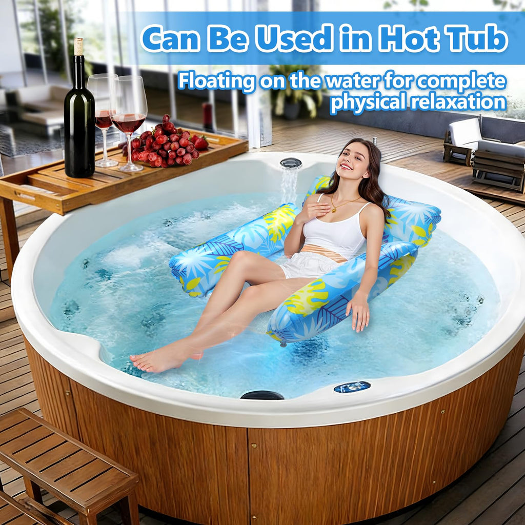 2 Pack Inflatable Pool Floats with Drink Holders and Air Pump E956