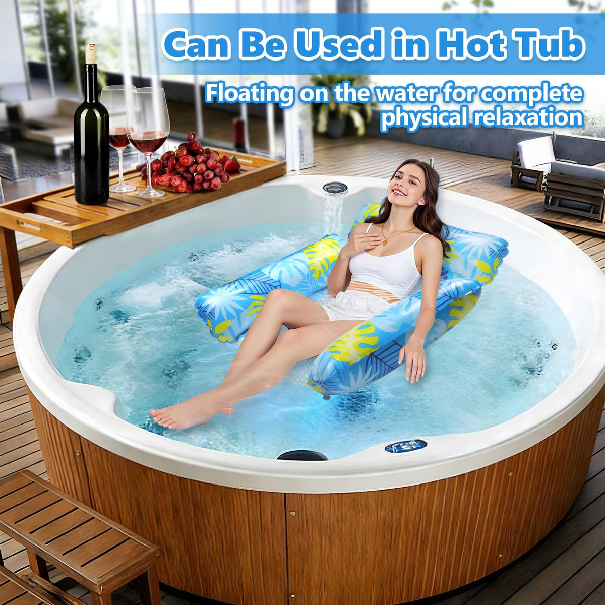 2 Pack Inflatable Pool Floats with Drink Holders and Air Pump E956