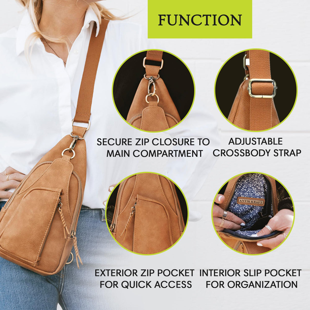 Vegan Leather Crossbody Bag J7115