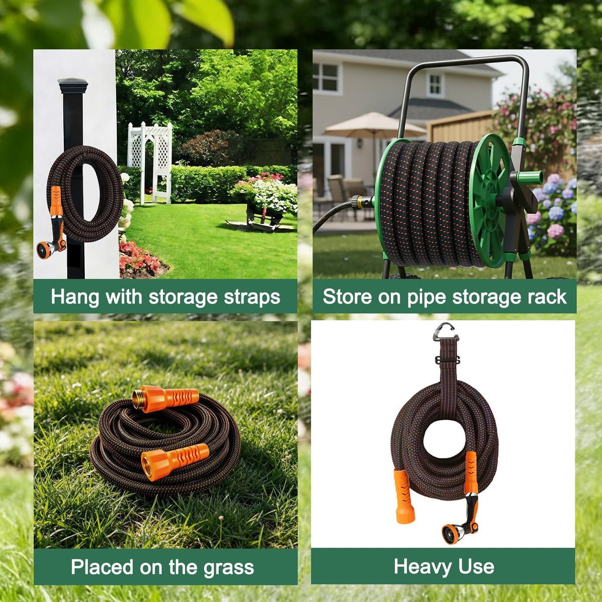 100FT Flexible Garden Hose with 10 Modes Nozzle C2088