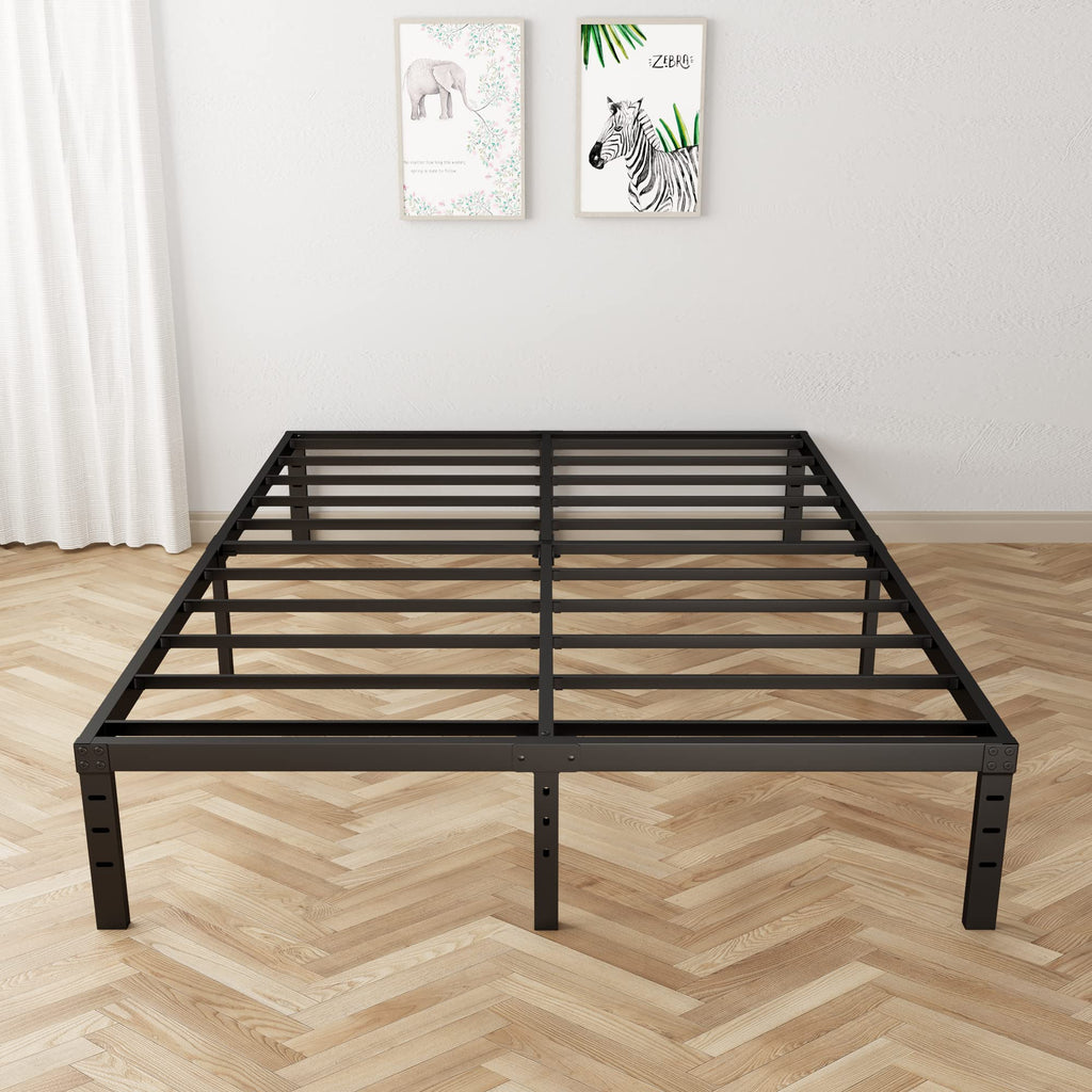 18 Inch Queen Metal Platform Bed Frame Heavy Duty Black X989