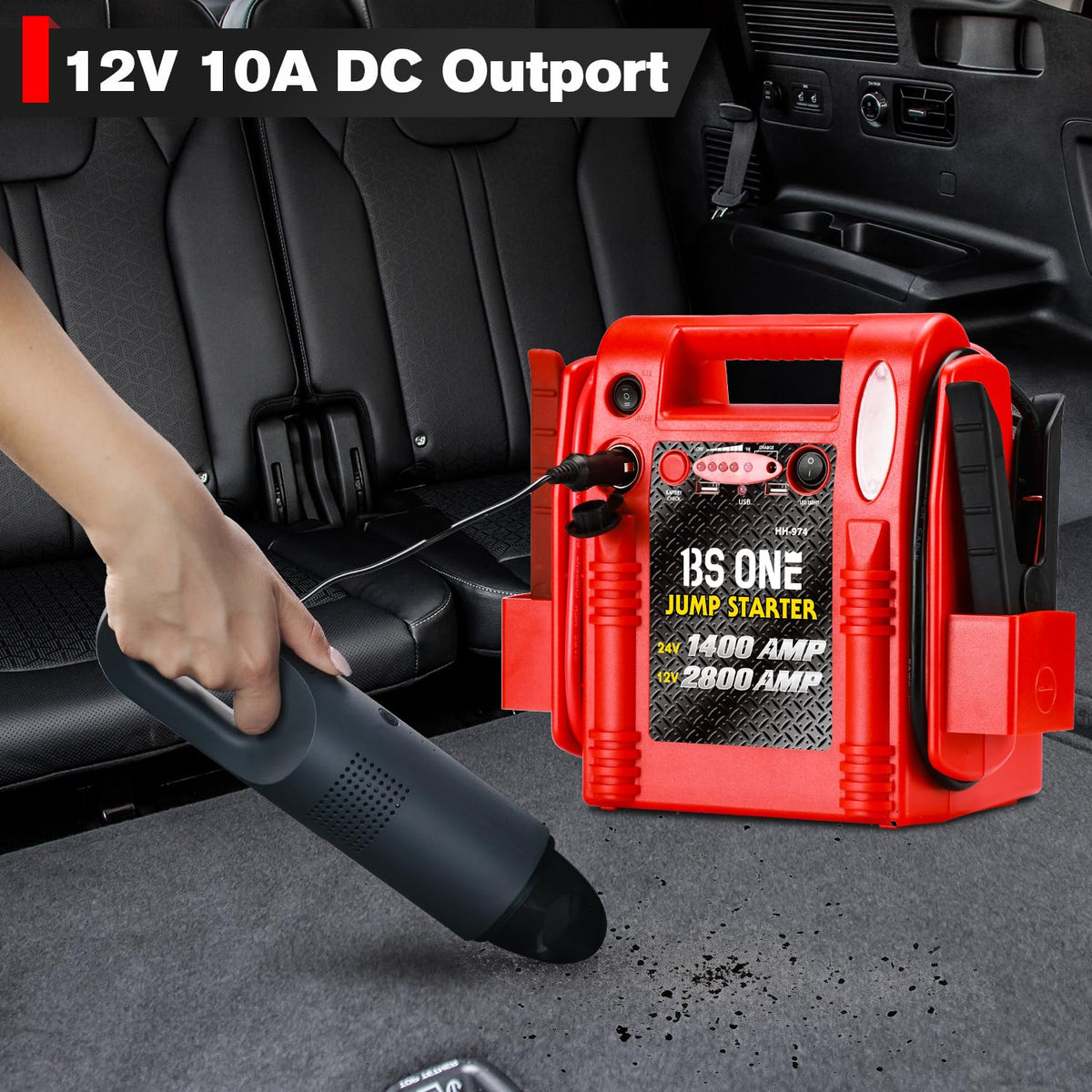 24V / 12V Heavy Duty Jump Starter with USB/DC Output and LED Light Q8097
