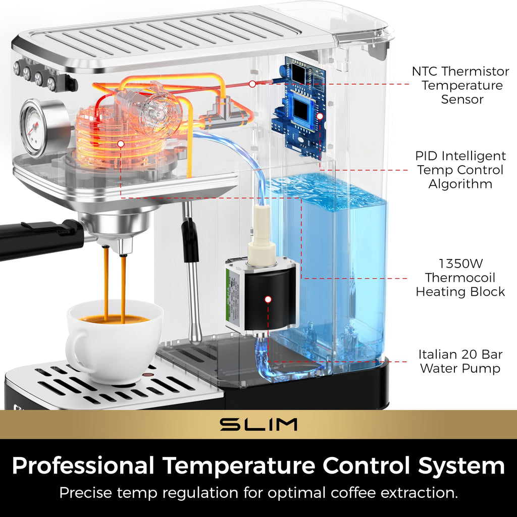 Slim Espresso Machine with Milk Frother Q551712