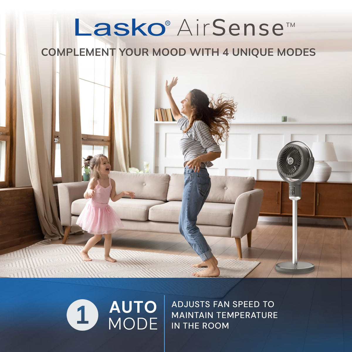 Pedestal Fan with Remote Control, Adjustable Height, Night Light, Gray C220281