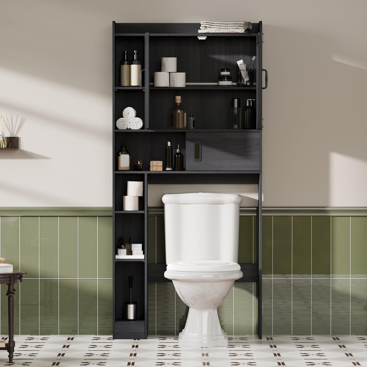 Over The Toilet Storage Cabinet with Sliding Door T3156
