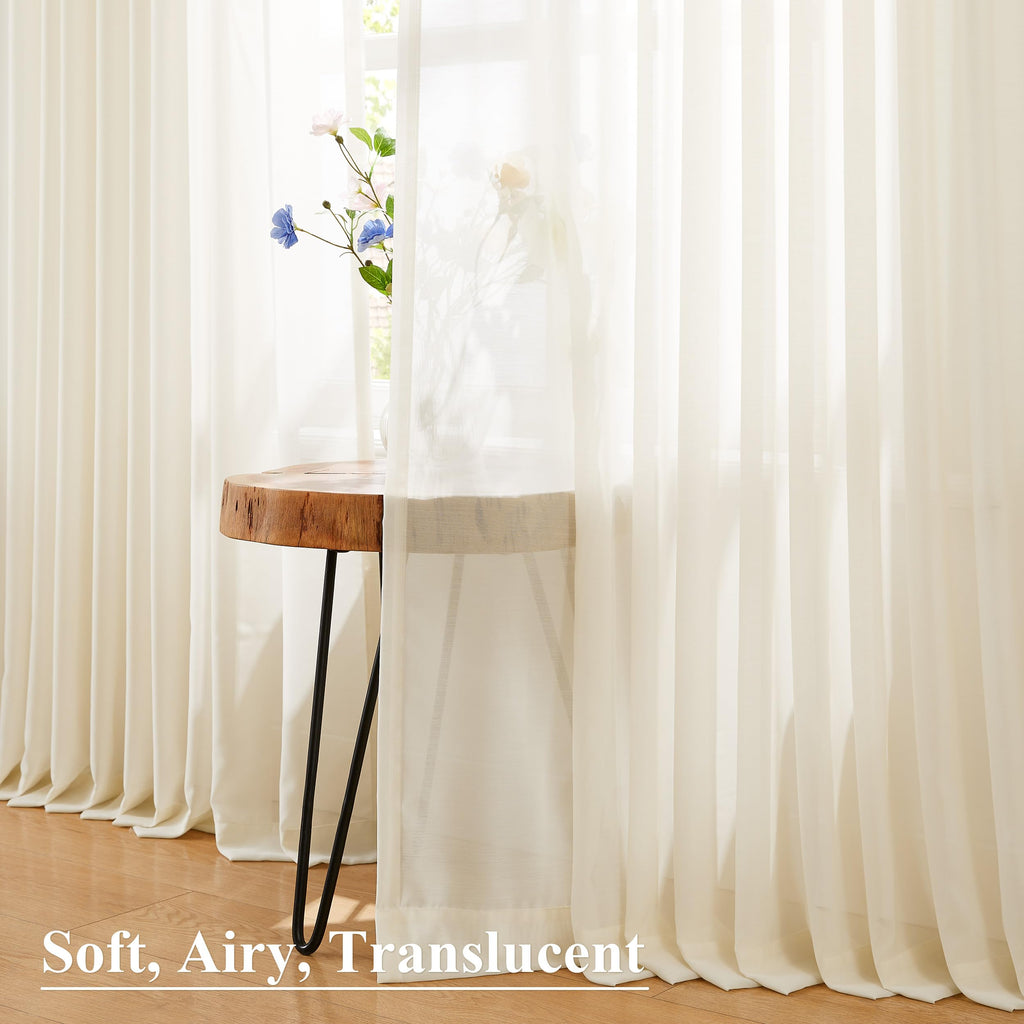 Pinch Pleated Sheer Curtains 108 Inches Length W1787