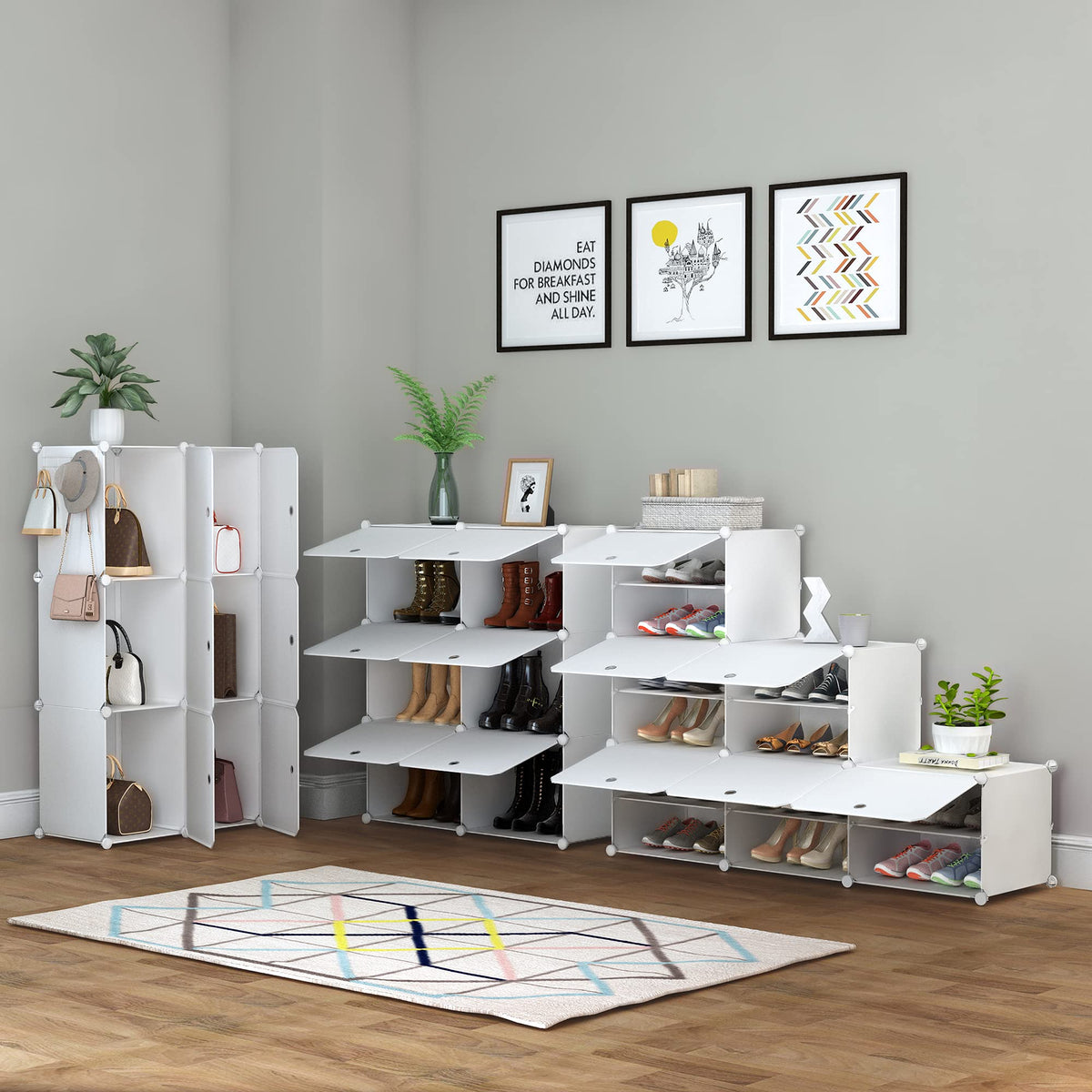24 Pair Modular Shoe Rack Organizer K2730