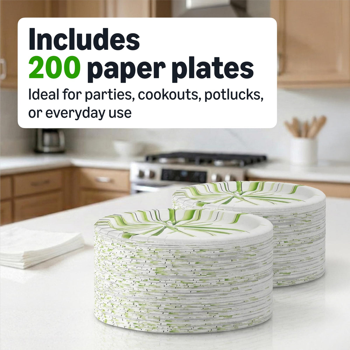 8.62 Inch Disposable Paper Plates, 200 Count Z292217