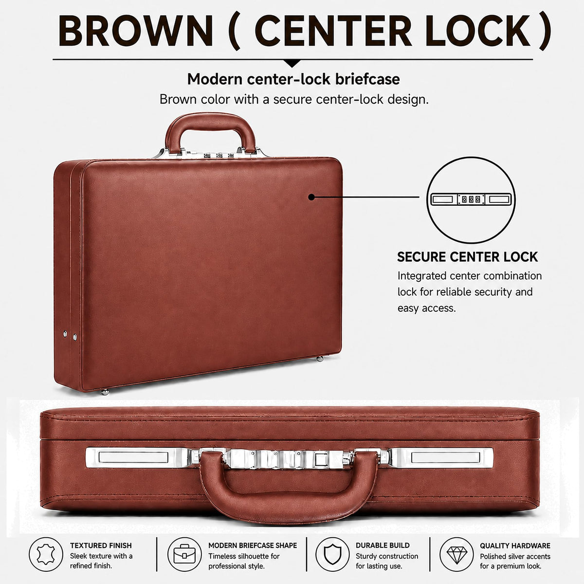 Leather Briefcase with Lock O4846