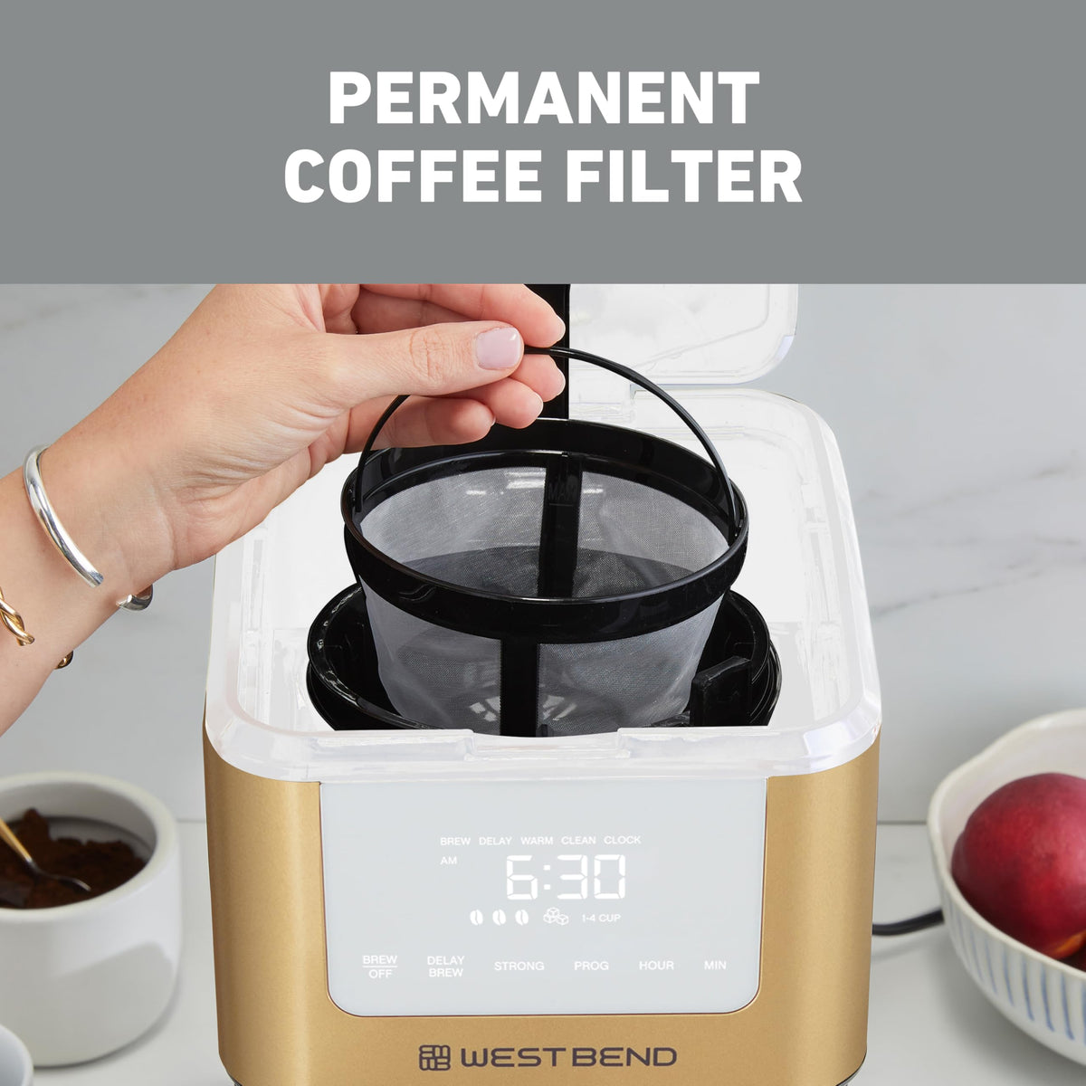 12-Cup Programmable Coffee Maker with Permanent Filter P716