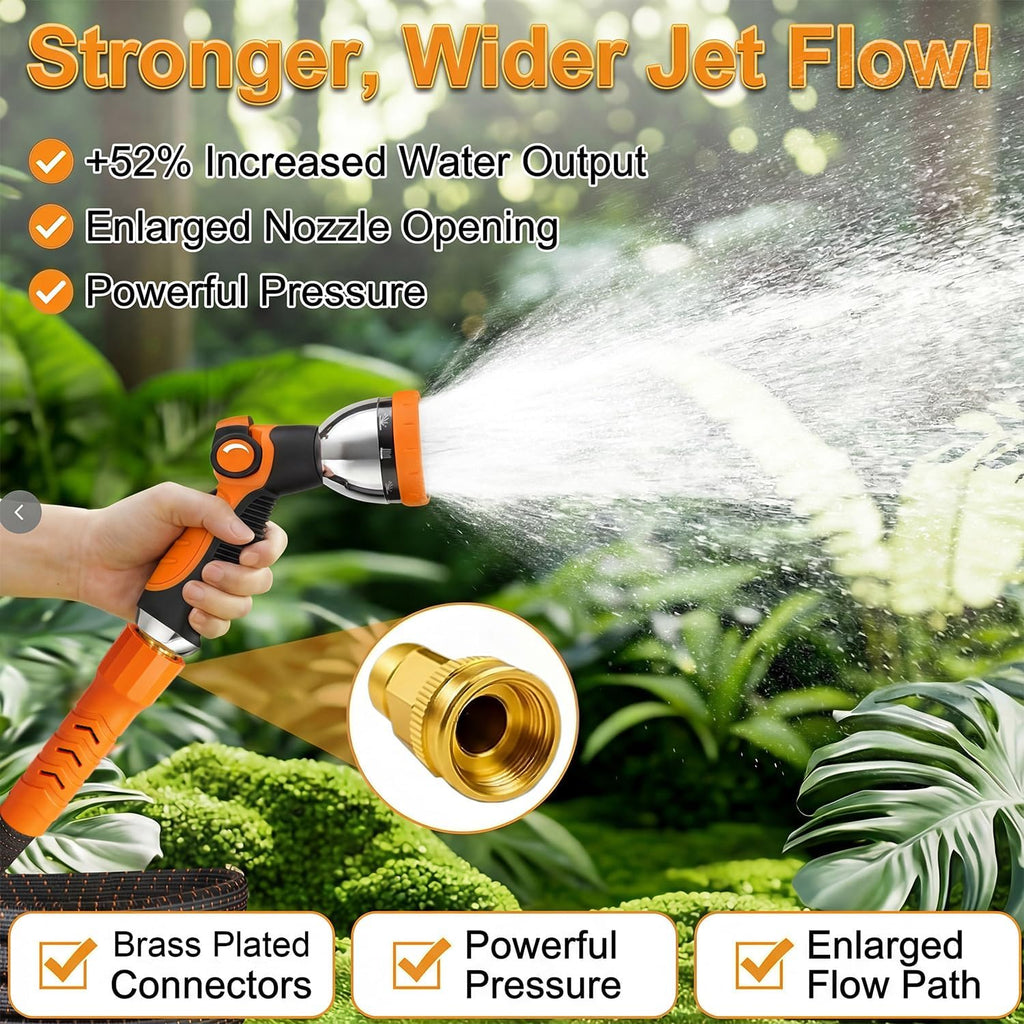 100FT Flexible Garden Hose with 10 Modes Nozzle C2088