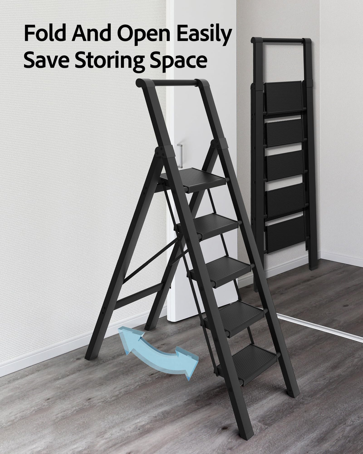 5 Step Aluminum Folding Ladder Q1987