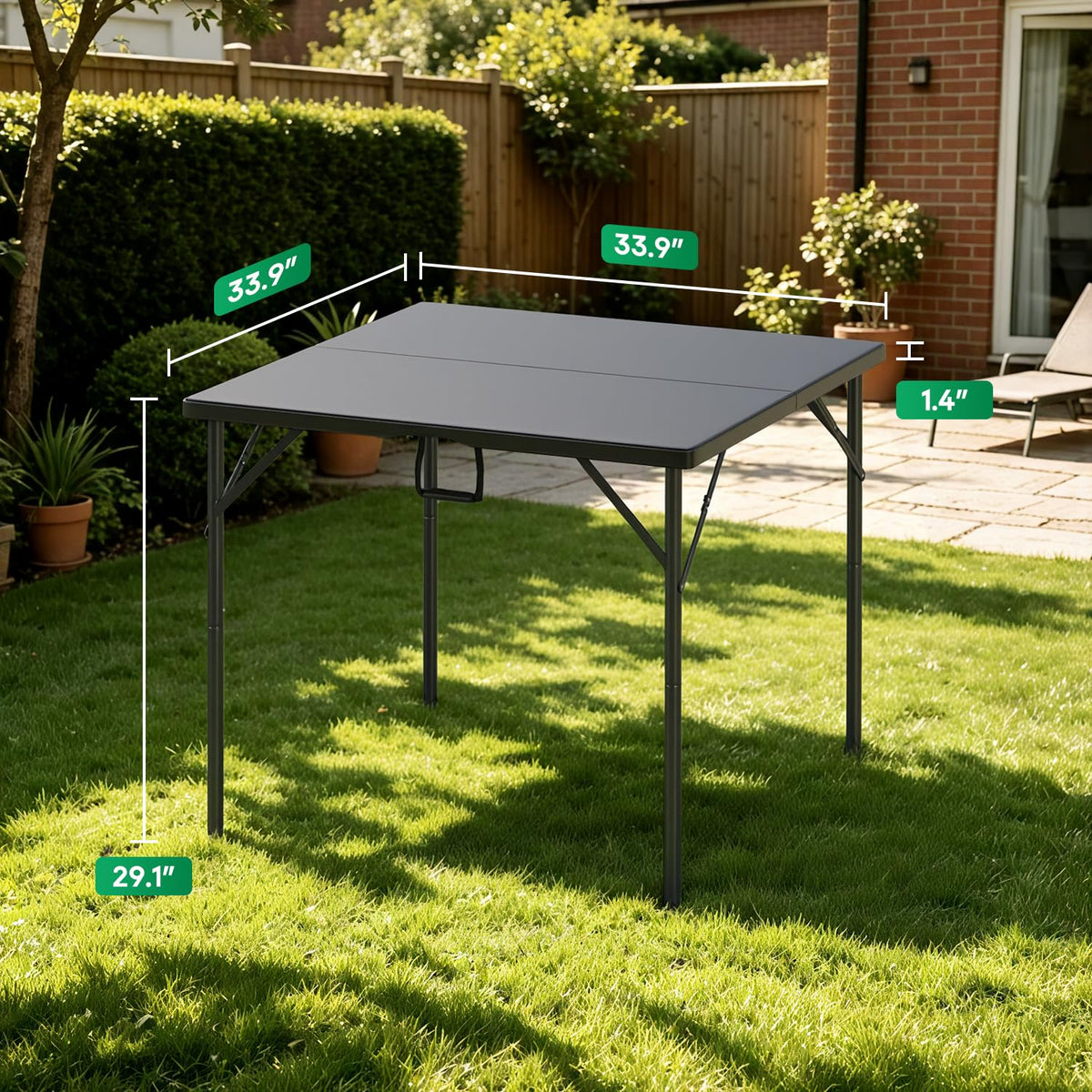 34 Inch Black Folding Card Table S262