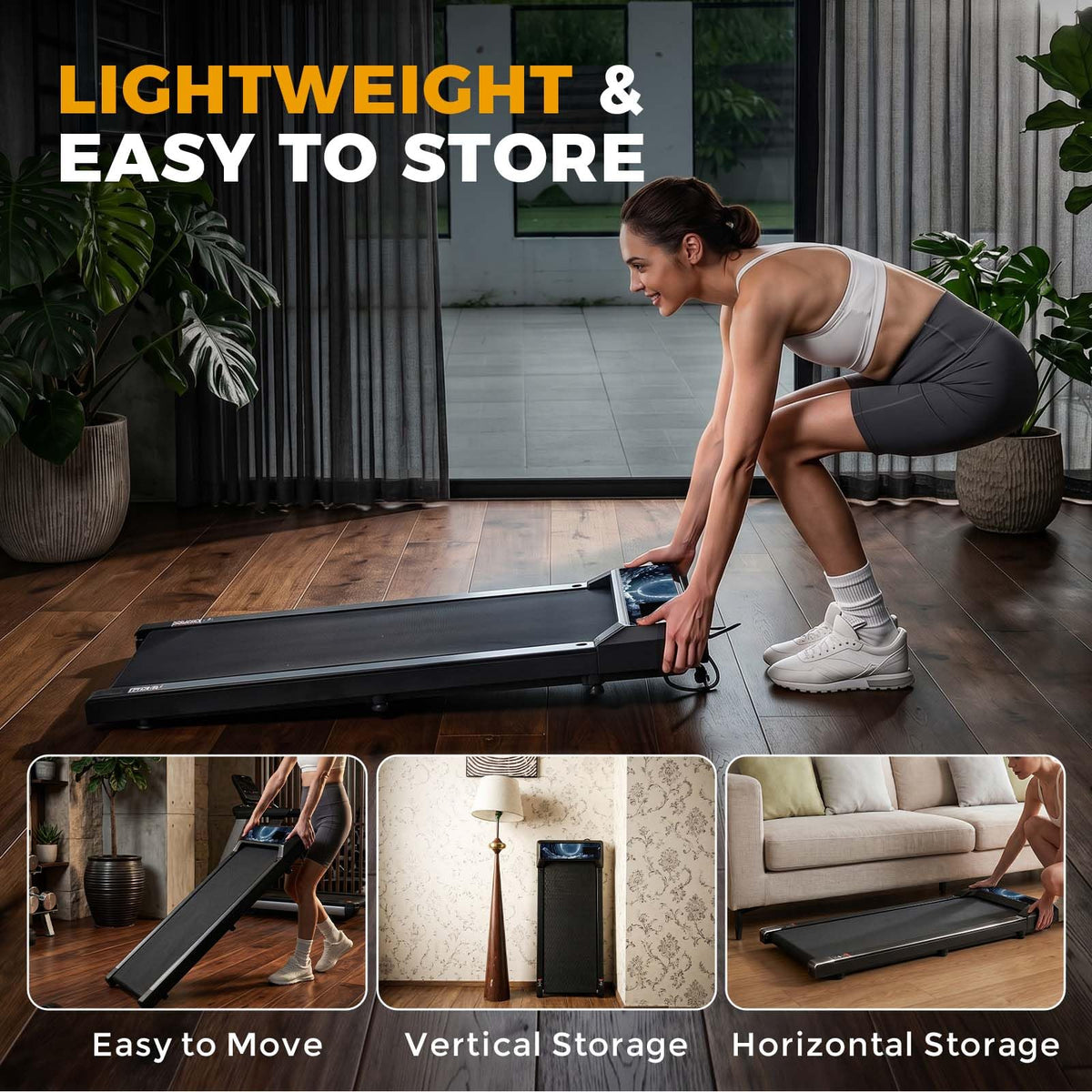 Incline Walking Treadmill Pad with Handle and Remote V36174
