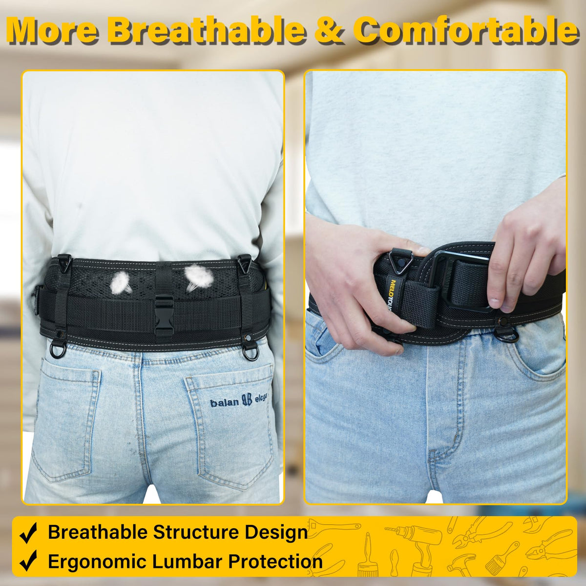 Padded Electrician Tool Belt V8681