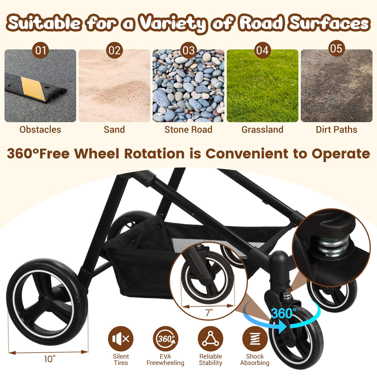 Foldable Double Pet Stroller A4572