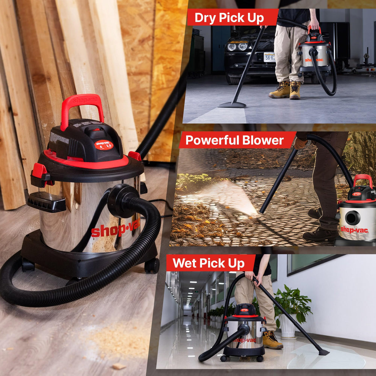 Wet/Dry Vacuum Cleaner, 4 Gallon, 2.5 Peak HP G688085