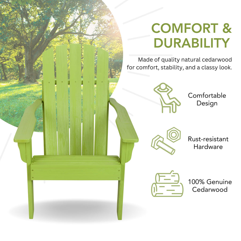 Lime Green Wooden Adirondack Chair V237