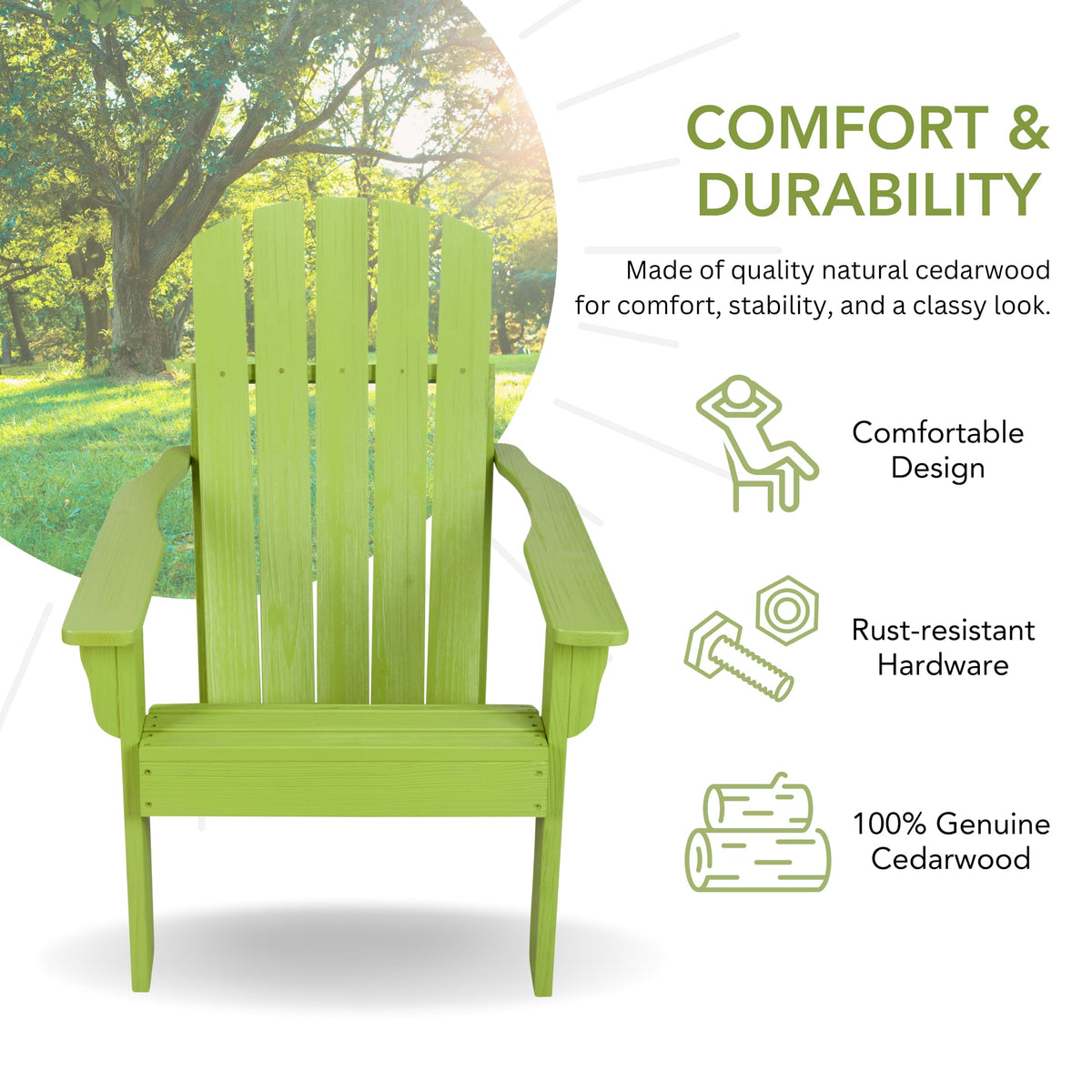 Lime Green Wooden Adirondack Chair V237
