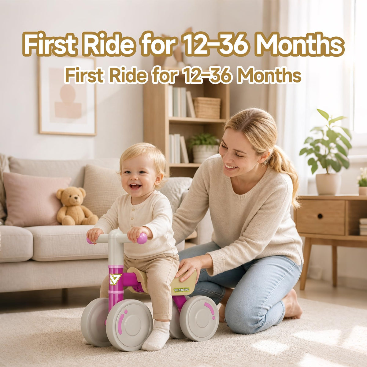 Baby Balance Bike 4-Wheel Q32749