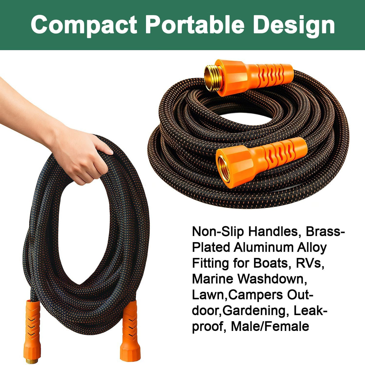 100FT Flexible Garden Hose with 10 Modes Nozzle C2088