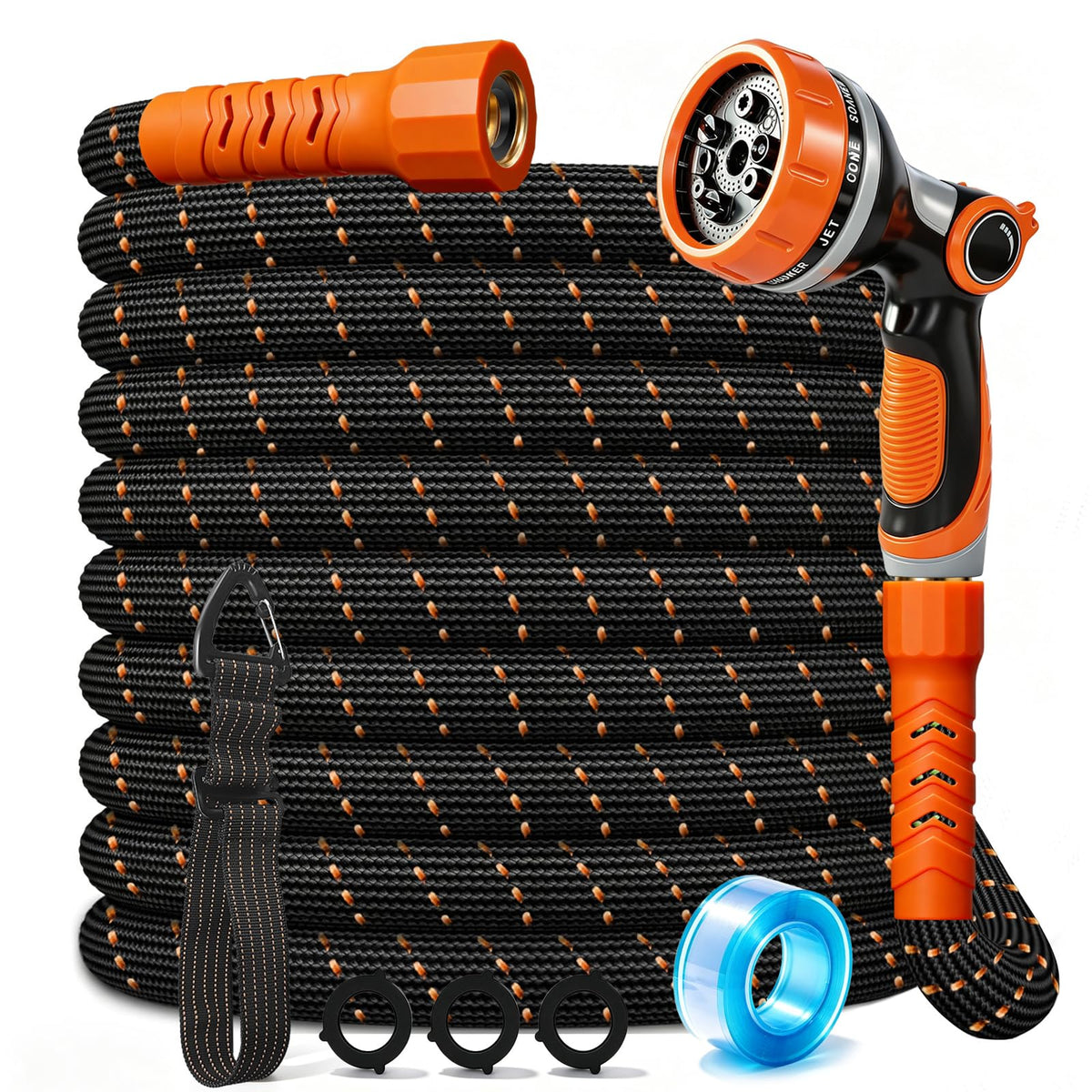 100FT Flexible Garden Hose with 10 Modes Nozzle C2088