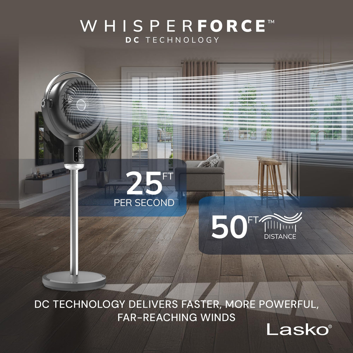 Pedestal Fan with Remote Control, Adjustable Height, Night Light, Gray C220281