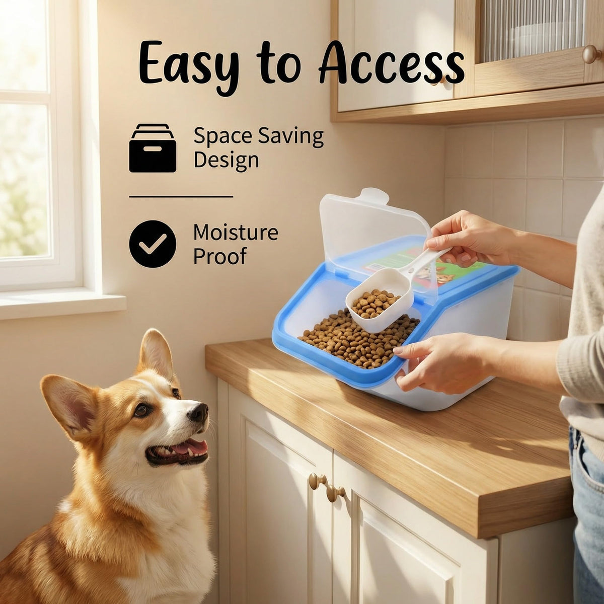3-Pack Airtight Pet Food Storage Container Set with Scoop H186714